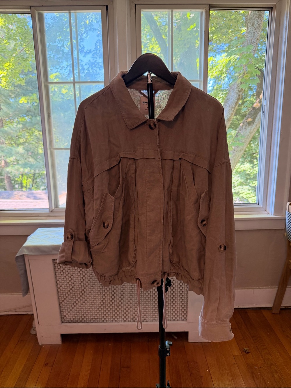 Sonoma Taupe Utility Jacket with Drawstring Hem
